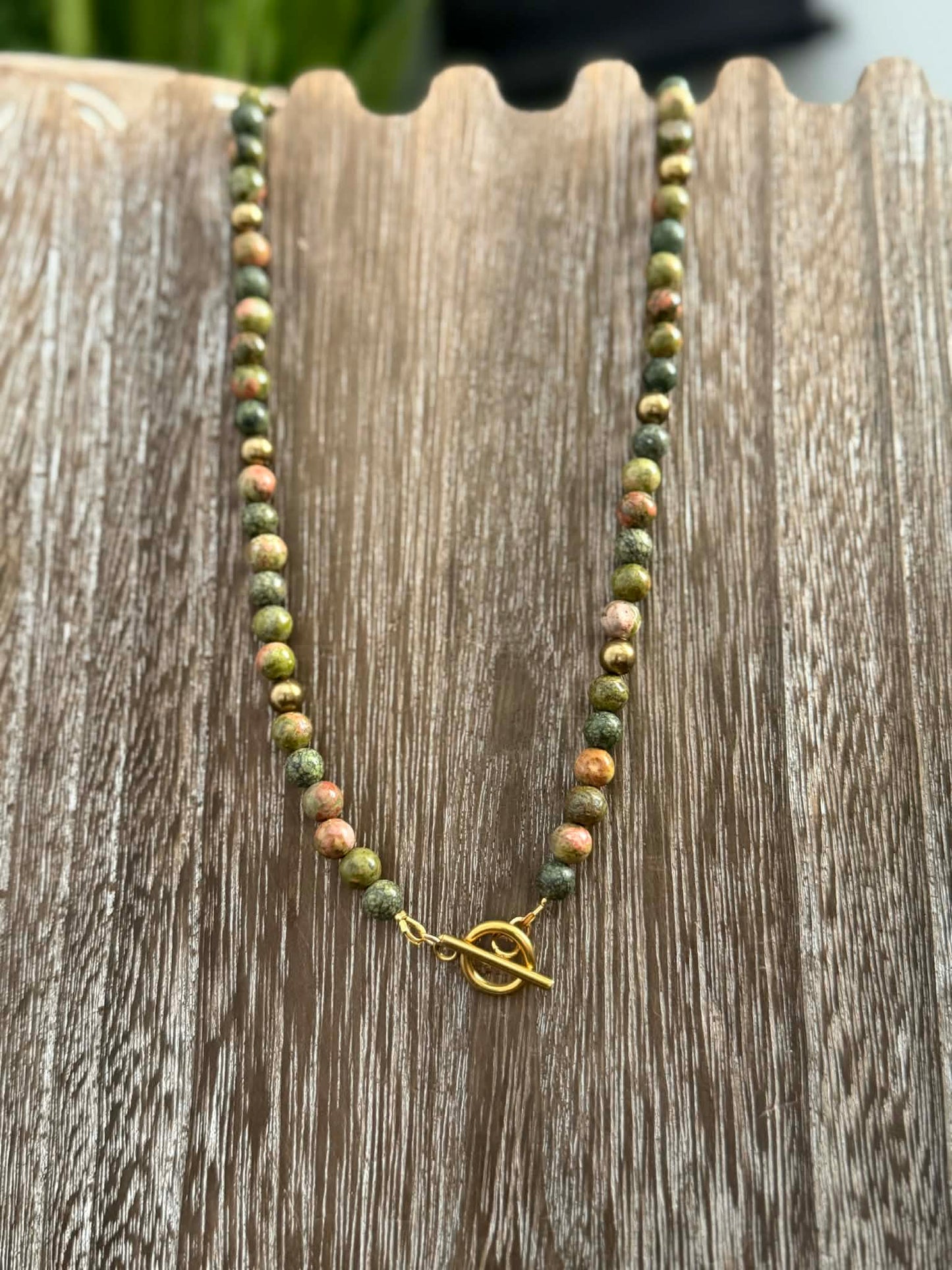UNAKITE & SNAKESKIN JASPER NECKLACE