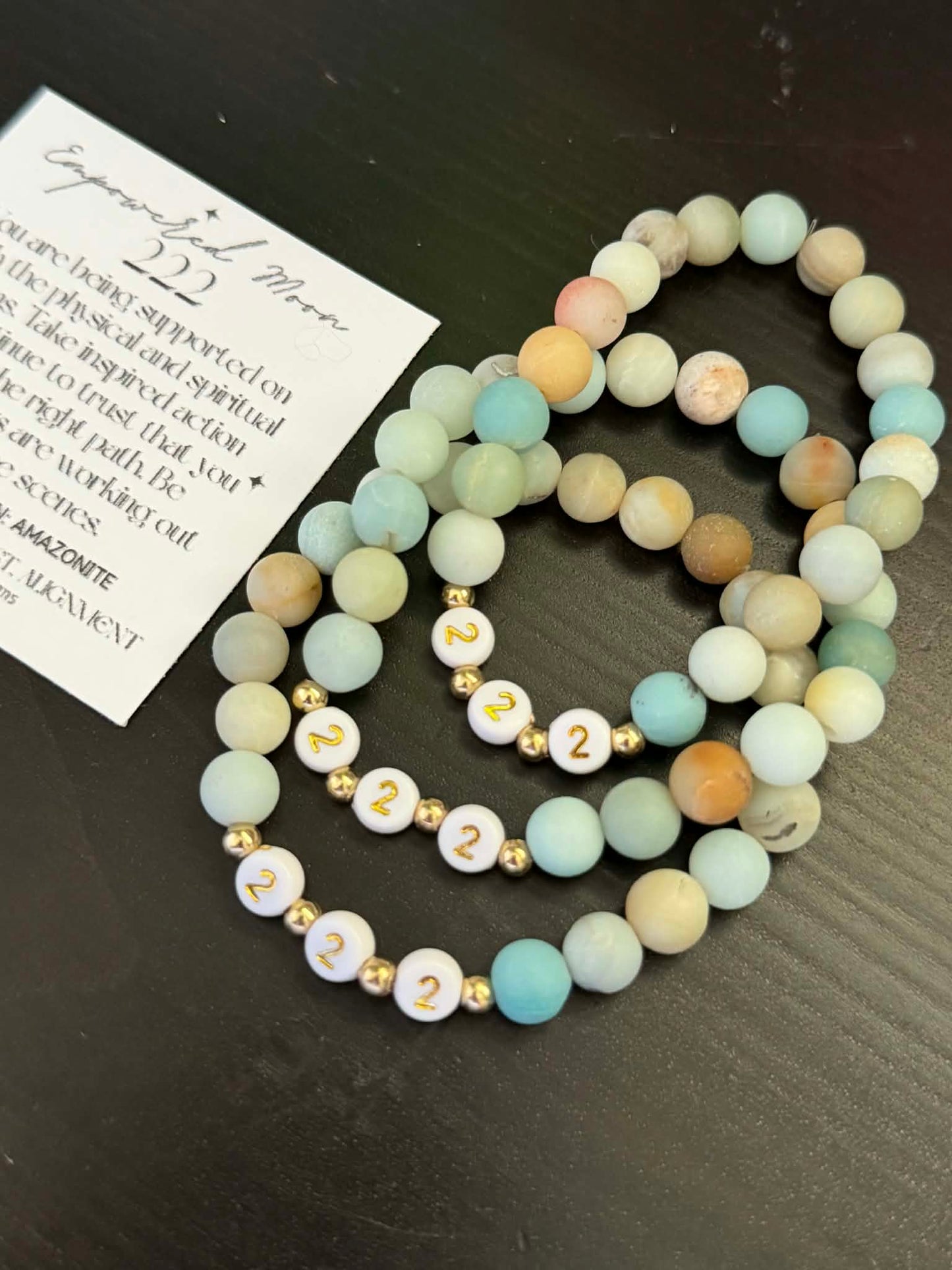 222 ANGEL NUMBER AMAZONITE BRACELET