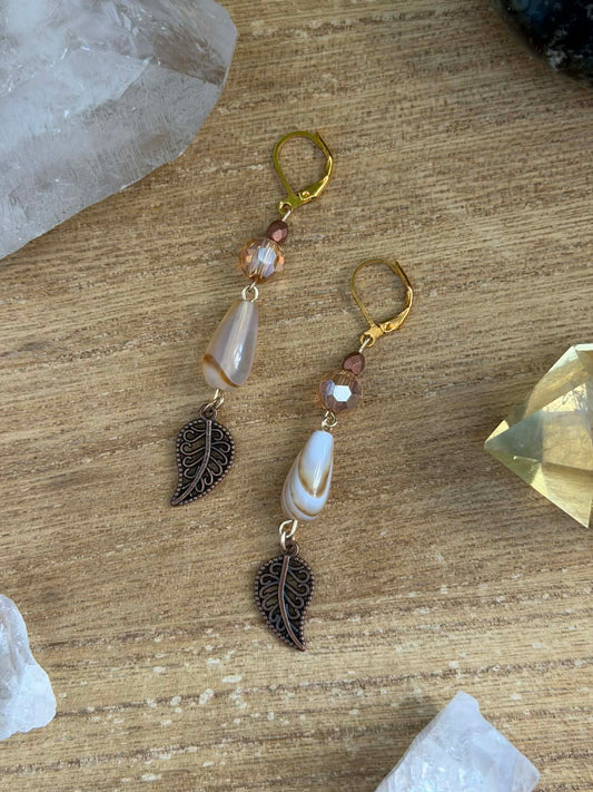 AUTUMN LEAVES - VANILLA EARRINGS