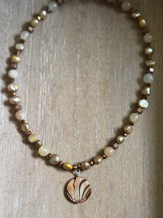 GOLDEN FRESHWATER PEARL NECKLACE