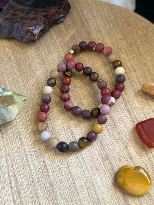 MOOKAITE JASPER + TIGERS EYE BRACELET