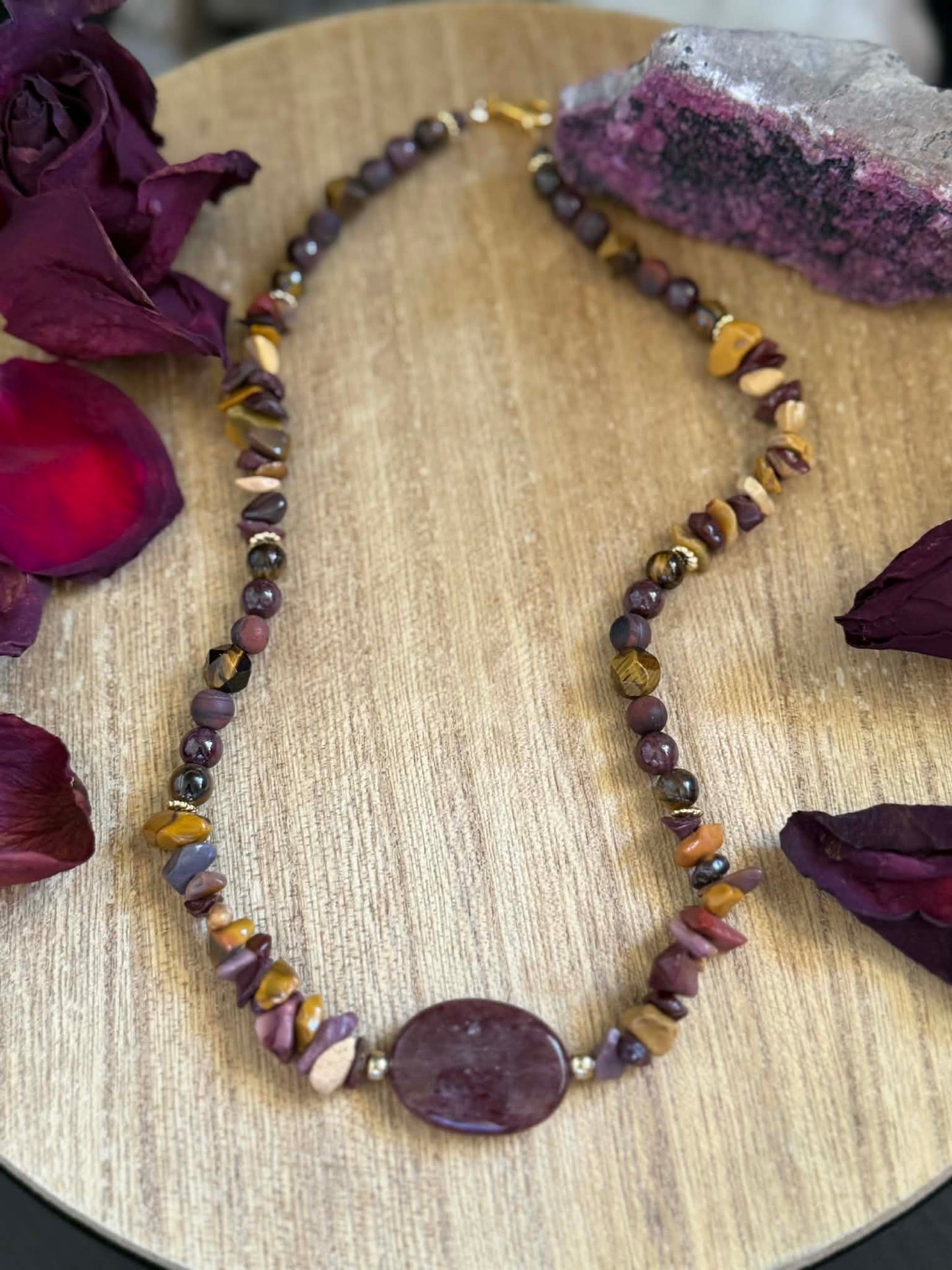 MOOKAITE JASPER & TIGERS EYE NECKLACE