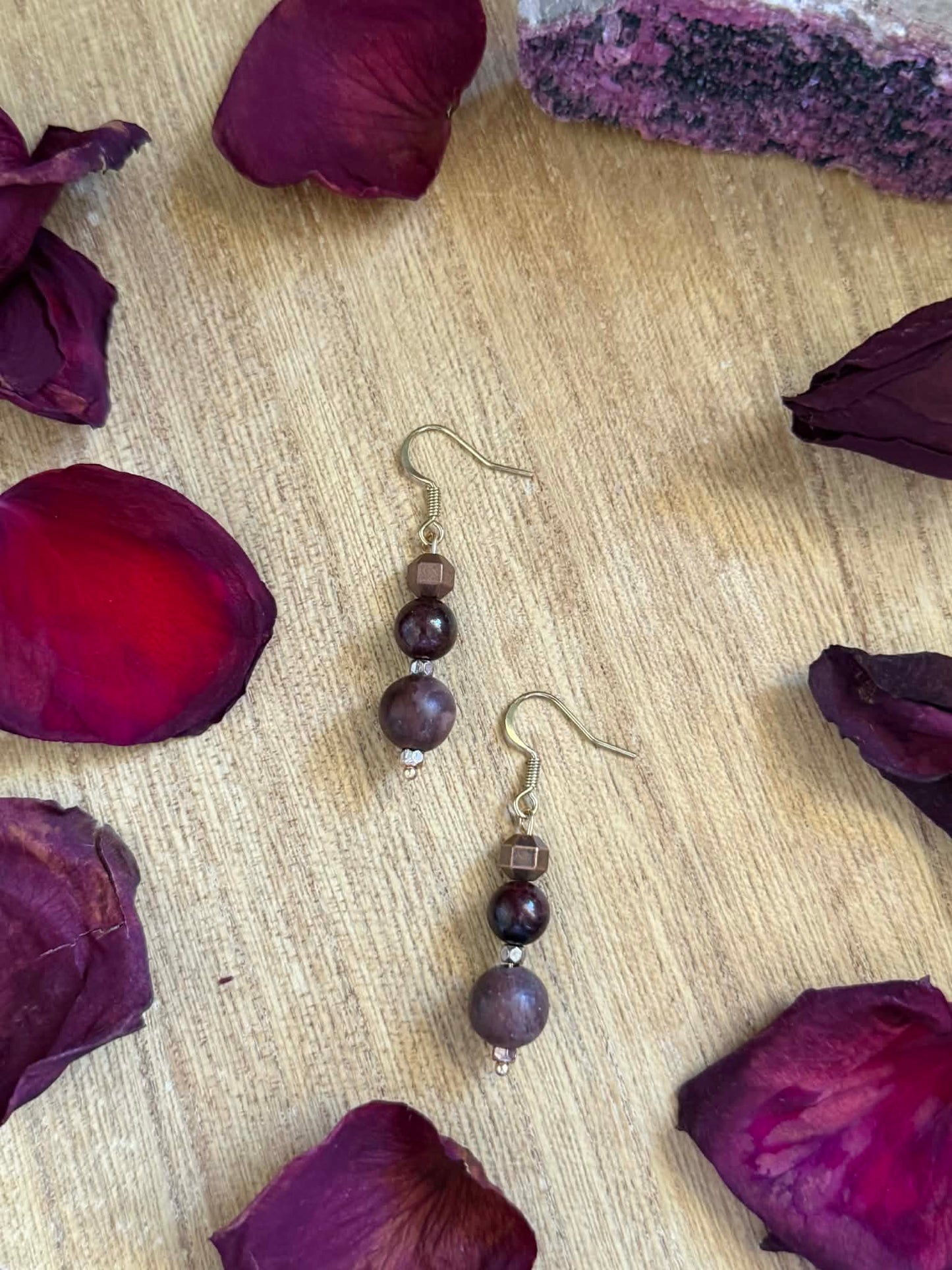 GARNET & AGATE EARRINGS