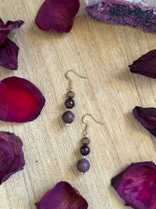 GARNET & AGATE EARRINGS