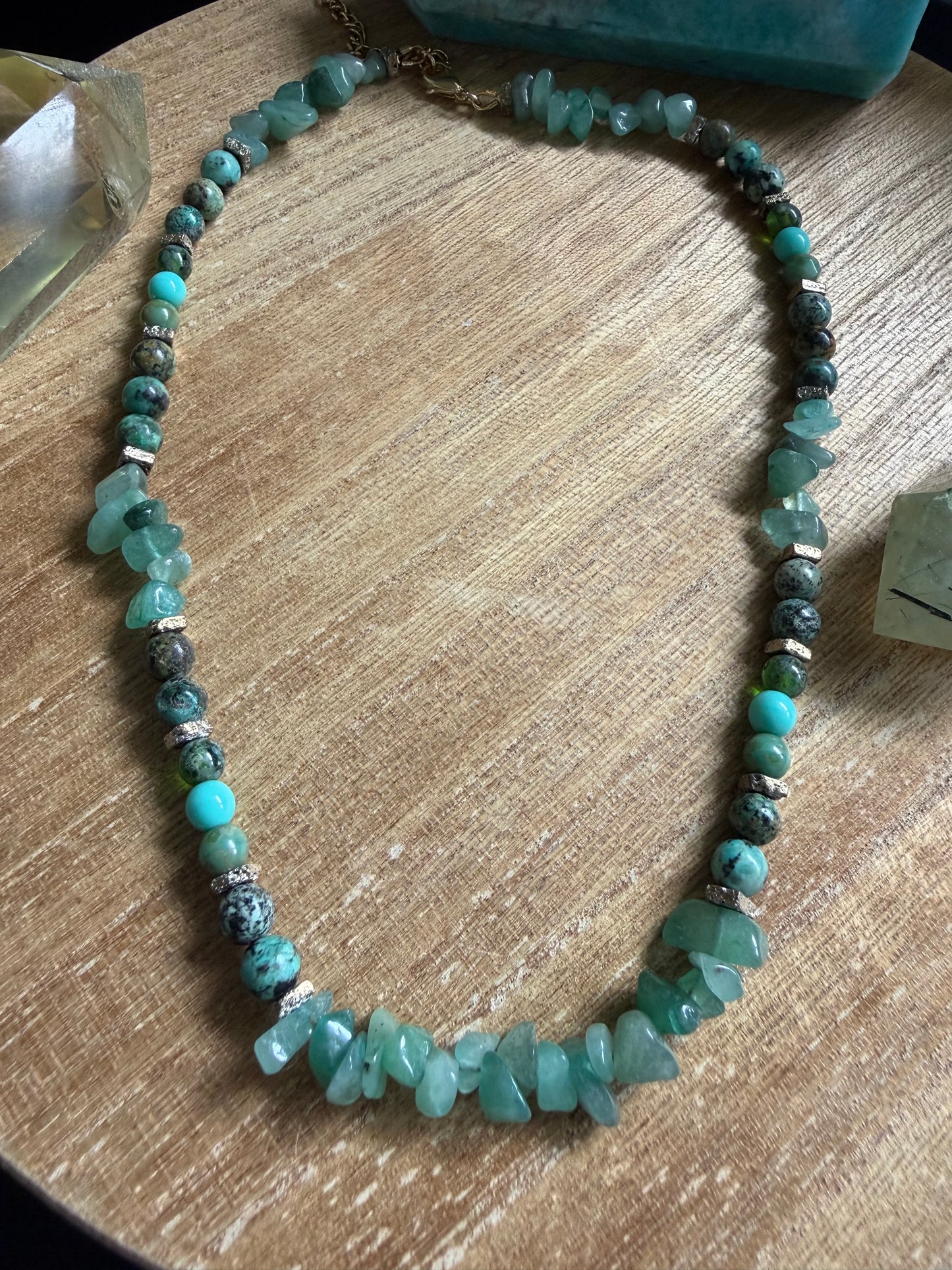 AFRICAN TURQUOISE & GREEN AVENTURINE NECKLACE