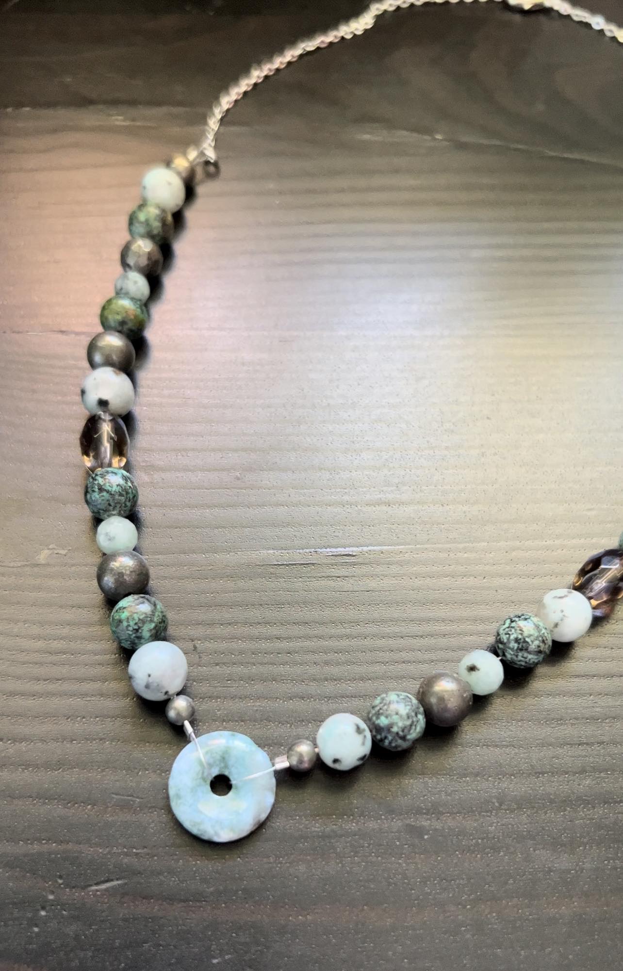 AFRICAN TURQUOISE & PYRITE NECKLACE