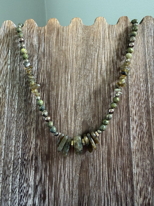 GREEN LABRADORITE NECKLACE
