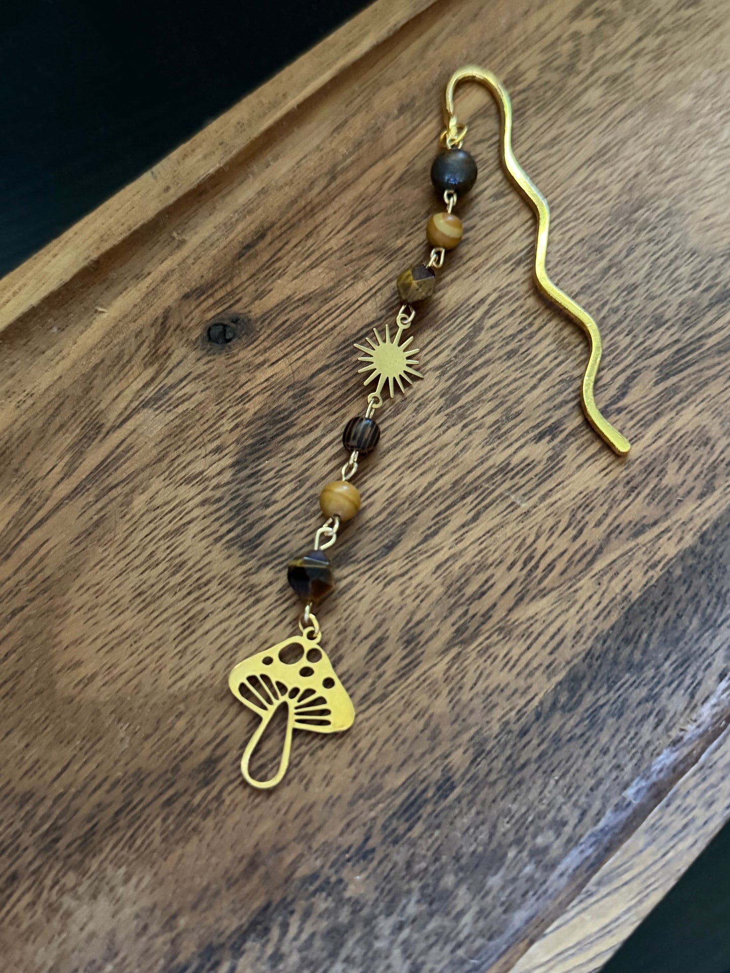 TIGERS EYE MUSHROOM BOOKMARK