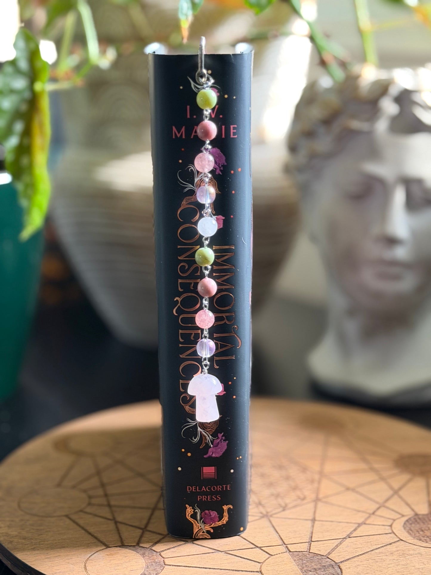 ROSE QUARTZ MUSHROOM BOOKMARK