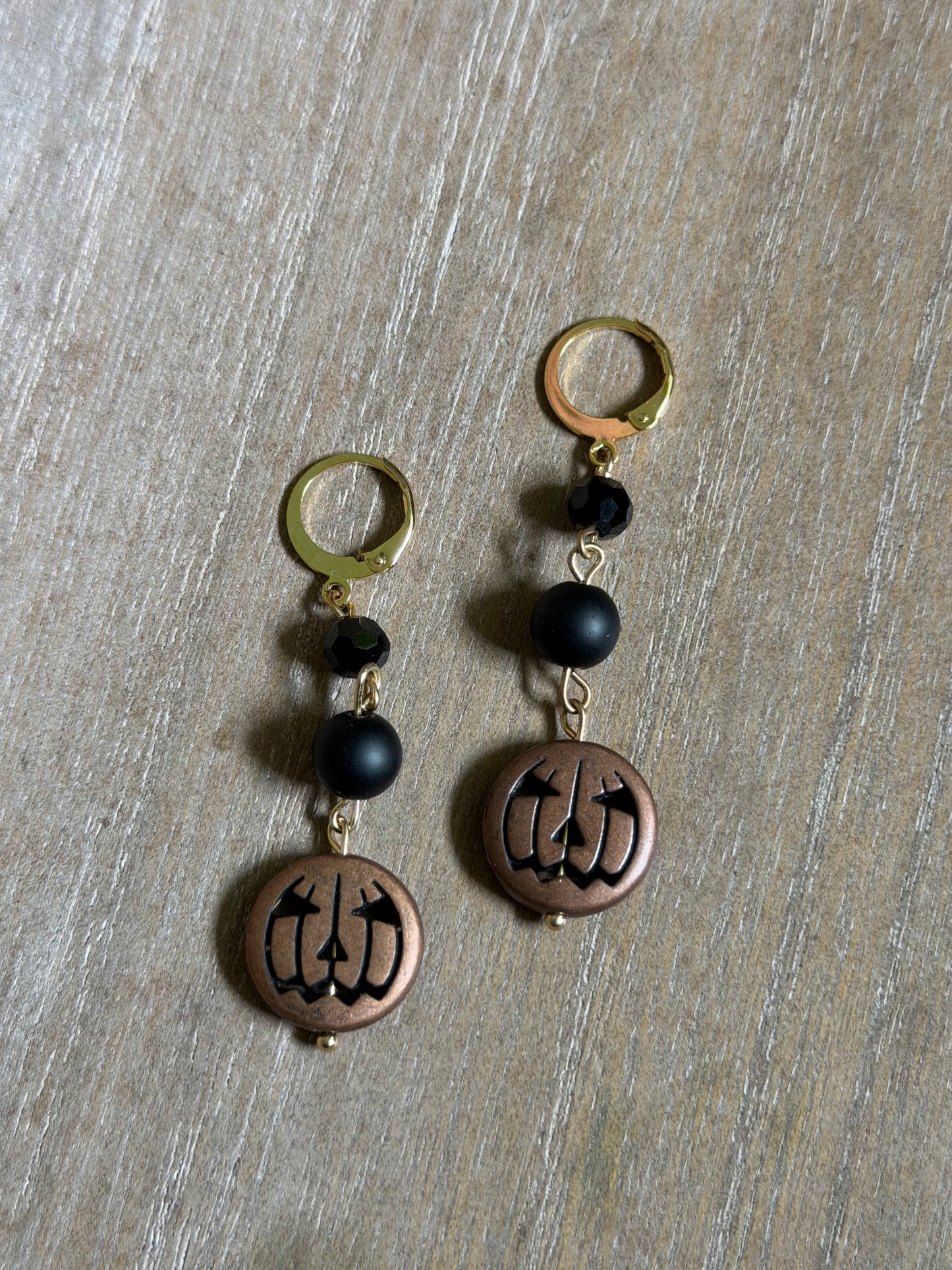 PUMPKIN OBSIDIAN EARRINGS
