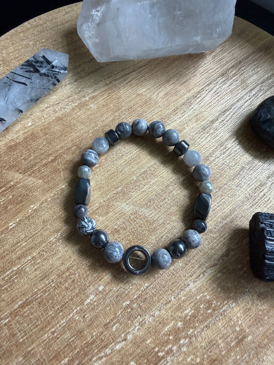PICASSO JASPER & HEMATITE BRACELET