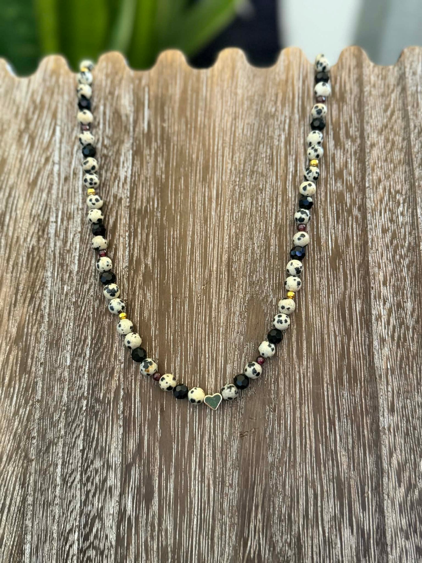 DALMATIAN JASPER + GARNET NECKLACE