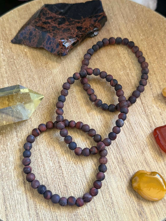MATTE RED TIGERS EYE BRACELET