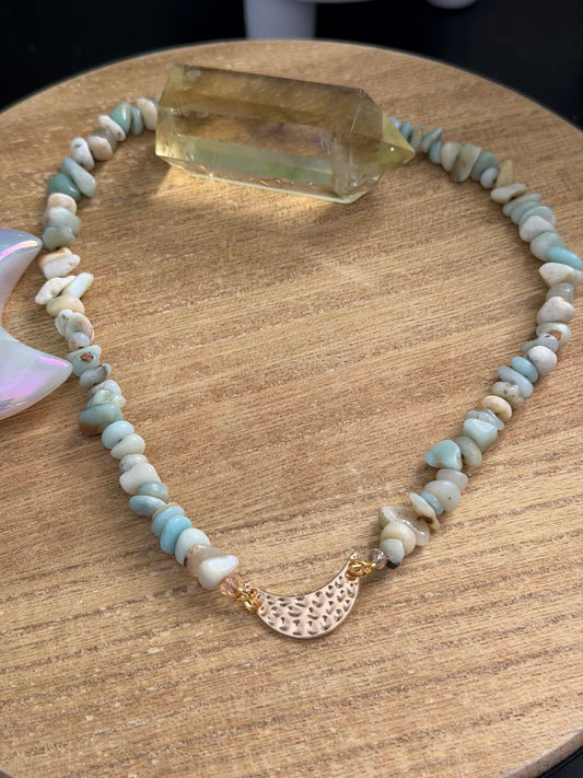 AMAZONITE MOON NECKLACE