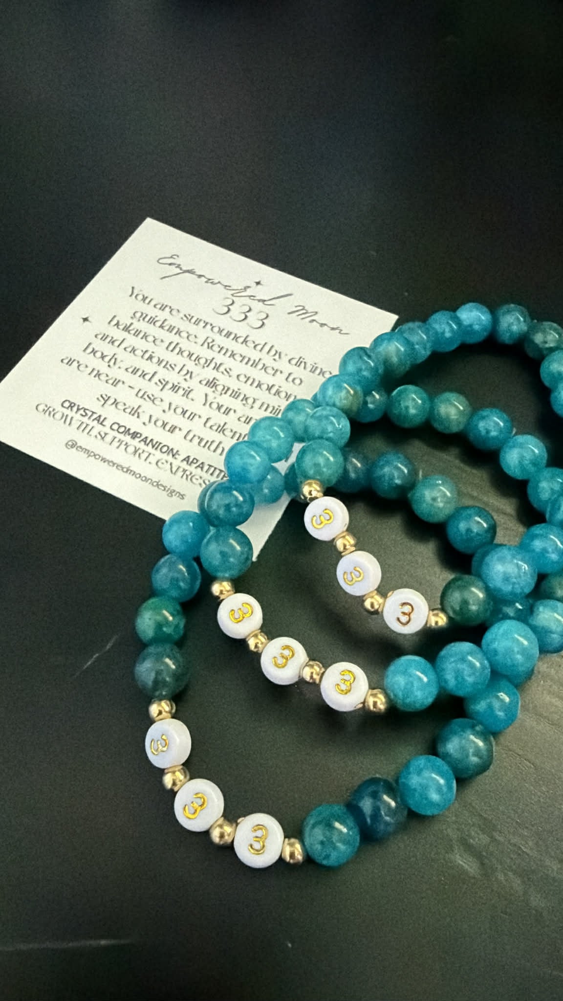 333 ANGEL NUMBER APATITE BRACELET