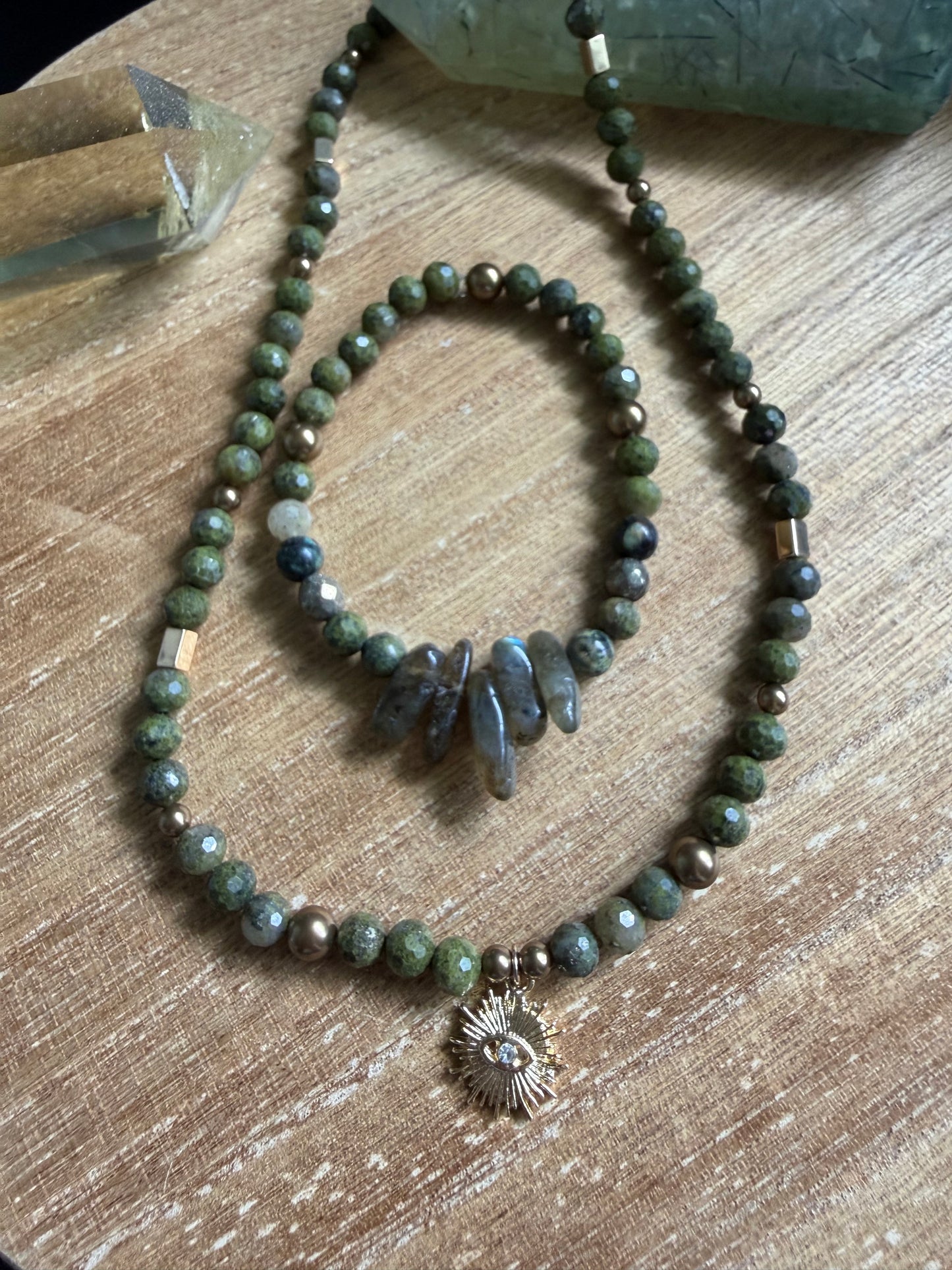SNAKESKIN JASPER GODDESS NECKLACE