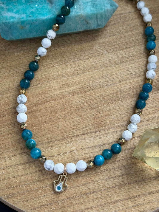 APATITE & HOWLITE NECKLACE