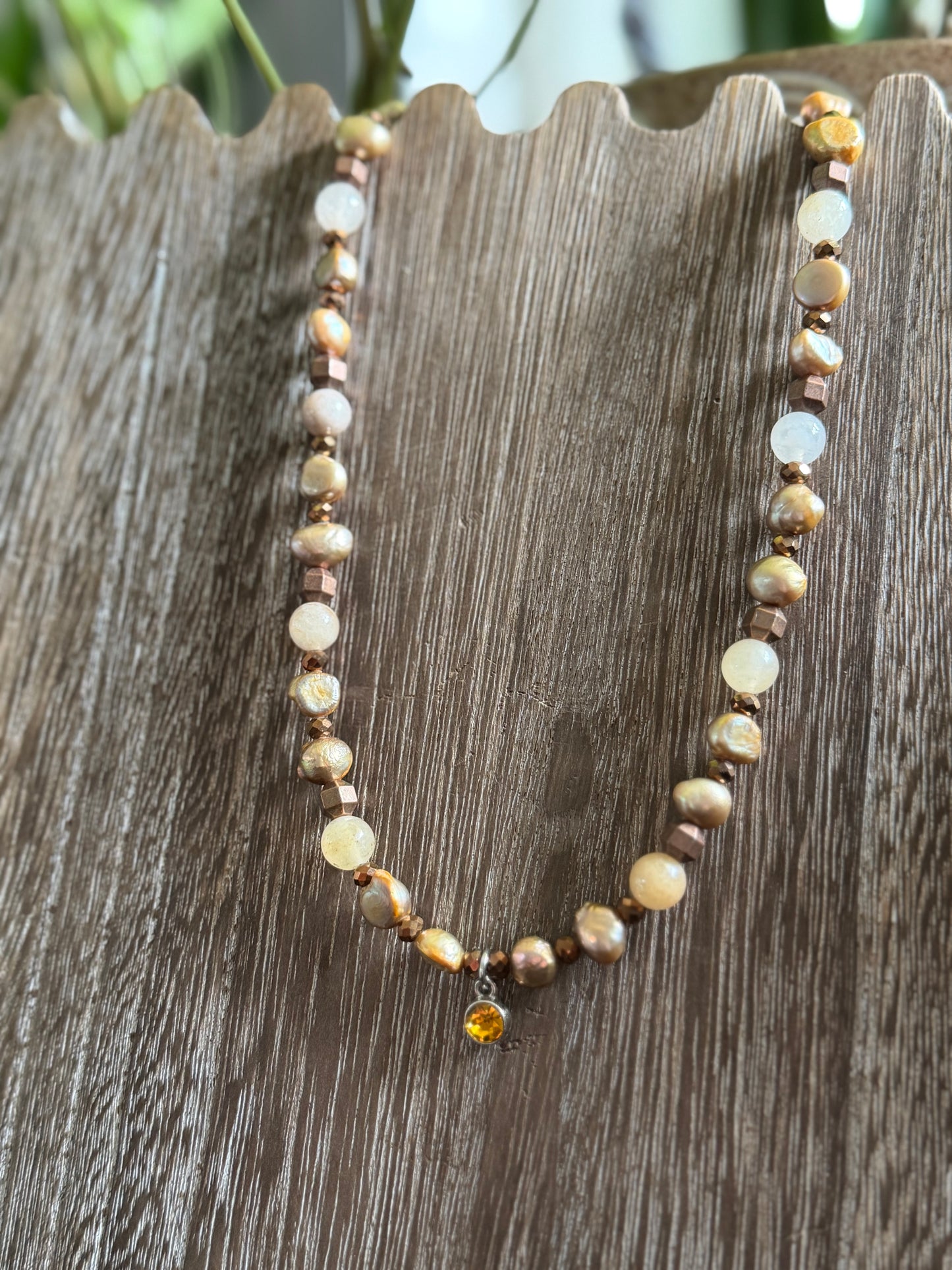 GOLDEN FRESHWATER PEARL NECKLACE
