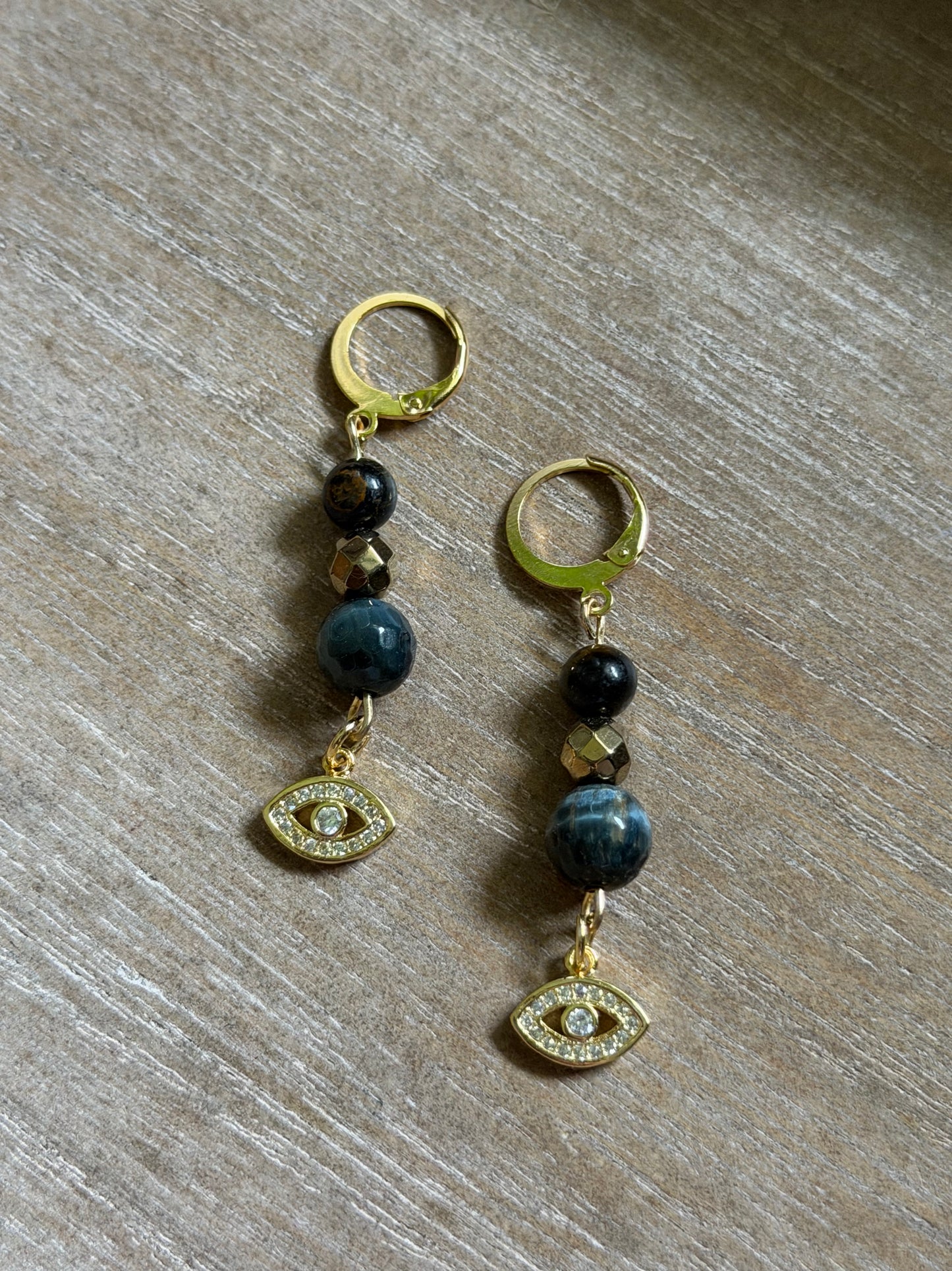 HAWK'S EYE MALOCCHIO EARRINGS