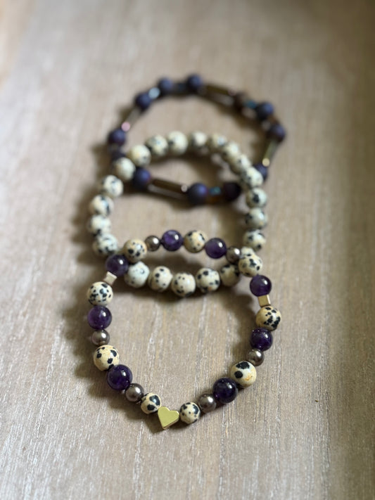 AMETHYST & DALMATIAN JASPER BRACELET