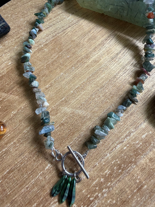 FANCY JASPER & SERAPHINITE NECKLACE