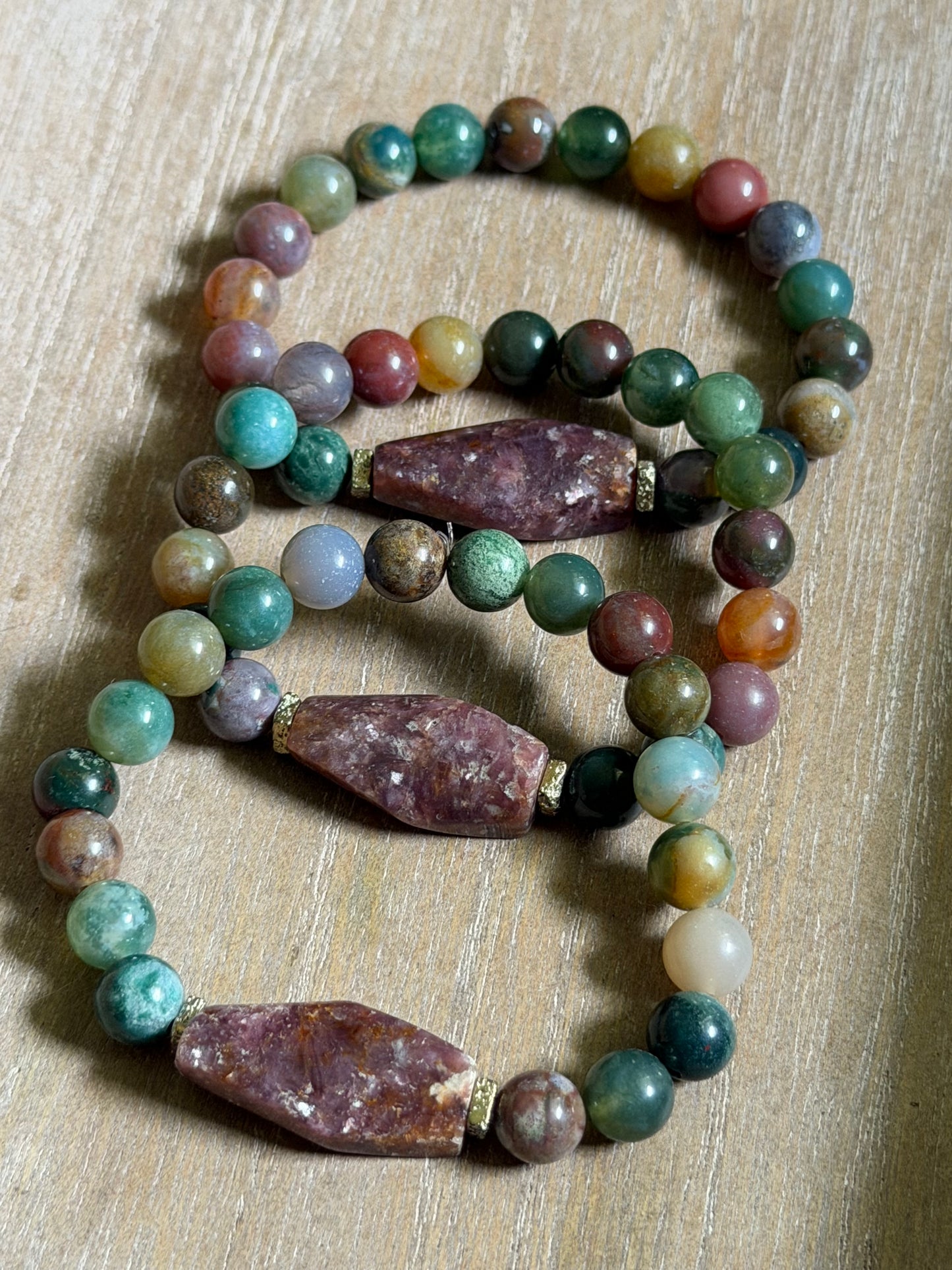 LEPIDOLITE & FANCY JASPER BRACELET
