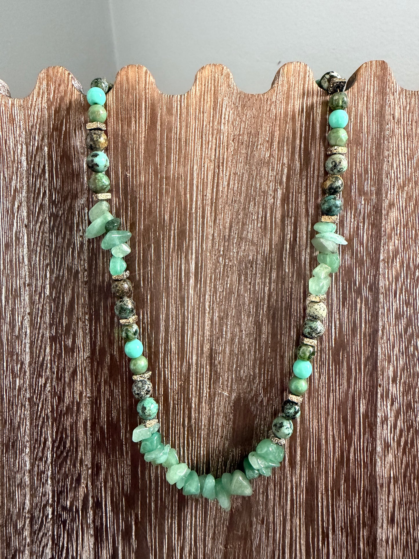 AFRICAN TURQUOISE & GREEN AVENTURINE NECKLACE