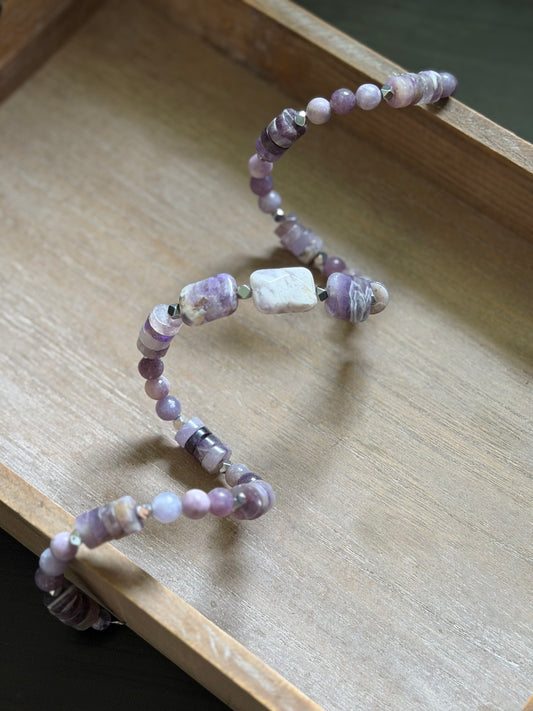 LEPIDOLITE & AMETHYST WRAP BRACELET