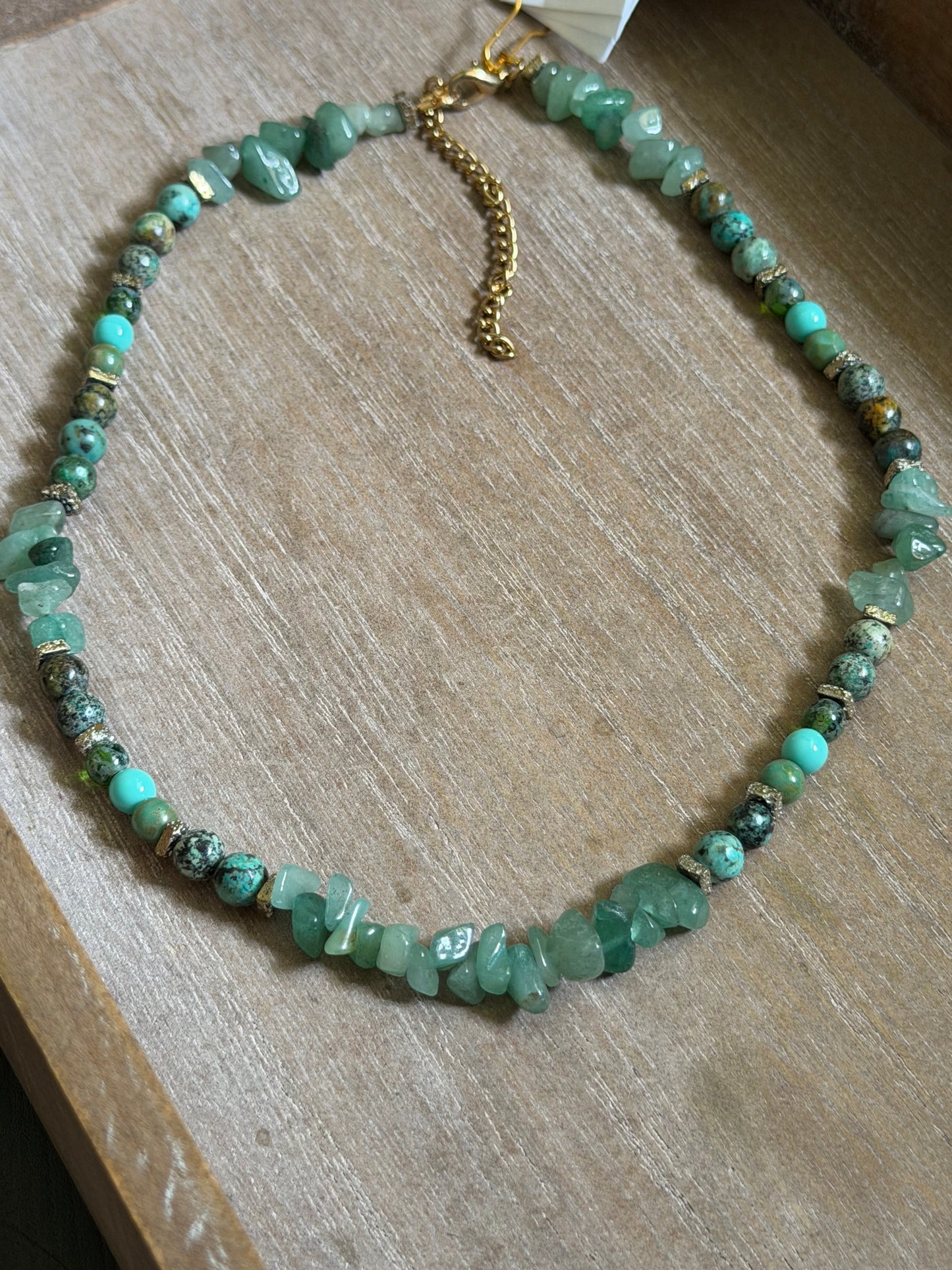AFRICAN TURQUOISE & GREEN AVENTURINE NECKLACE