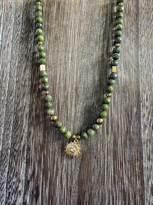SNAKESKIN JASPER GODDESS NECKLACE