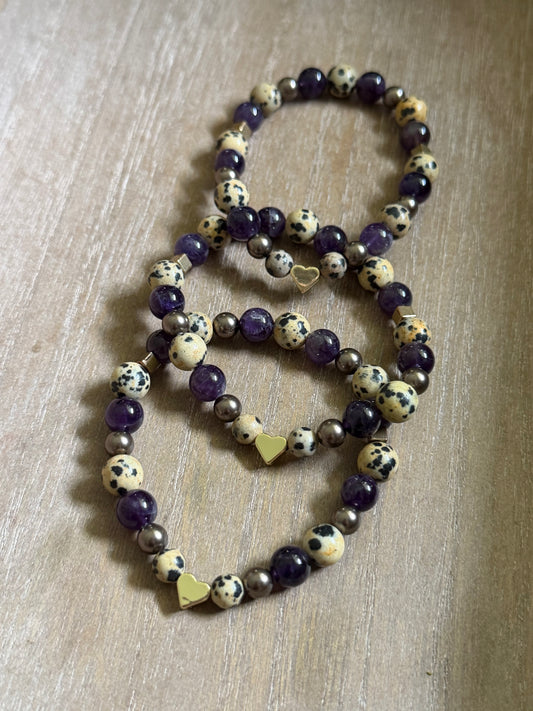 AMETHYST & DALMATIAN JASPER BRACELET
