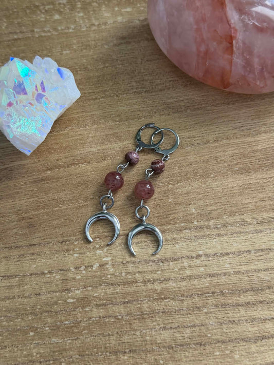 STRAWBERRY QUARTZ EARRINGS
