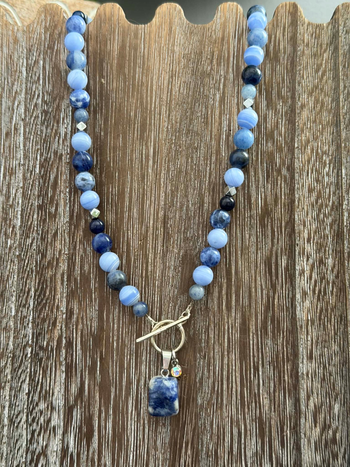 SODALITE & BLUE LACE AGATE NECKLACE