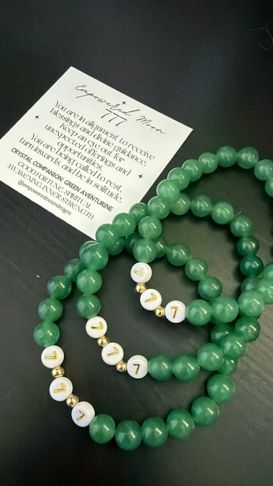 777 ANGEL NUMBER GREEN AVENTURINE BRACELET