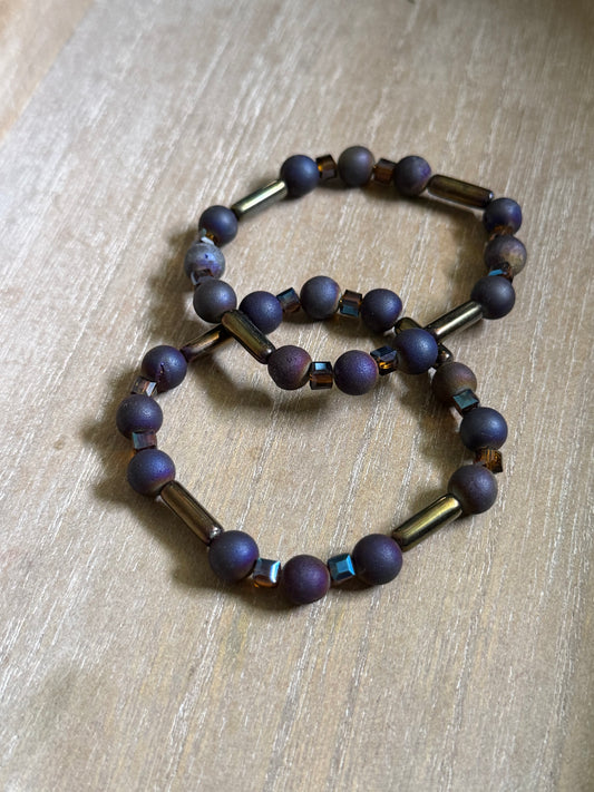 PURPLE DRUZY AGATE BRACELET
