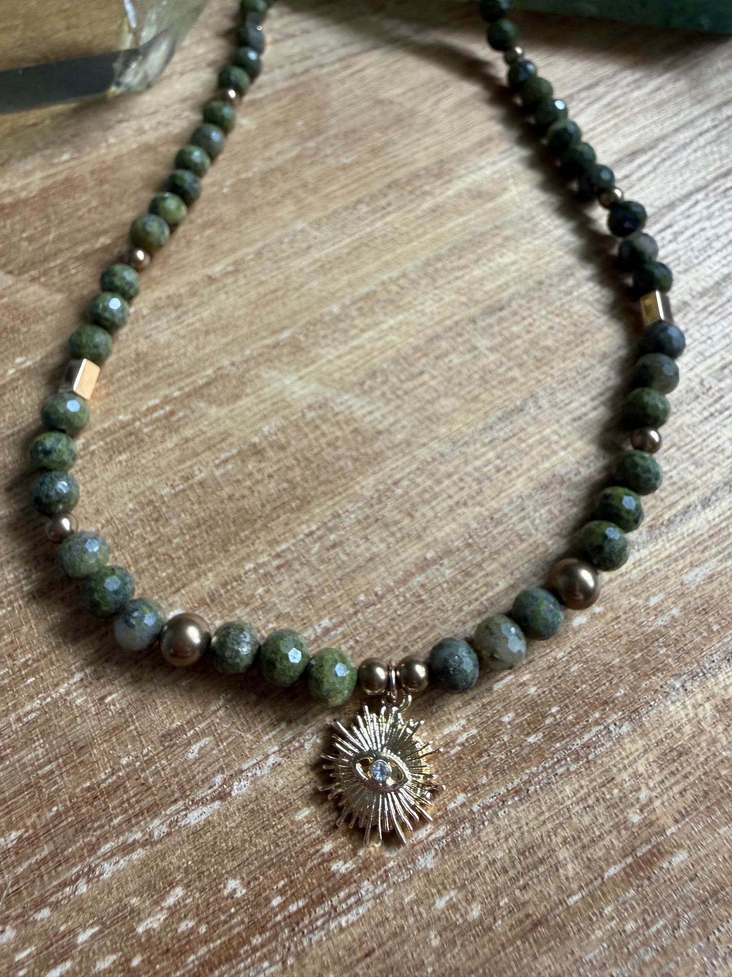 SNAKESKIN JASPER GODDESS NECKLACE