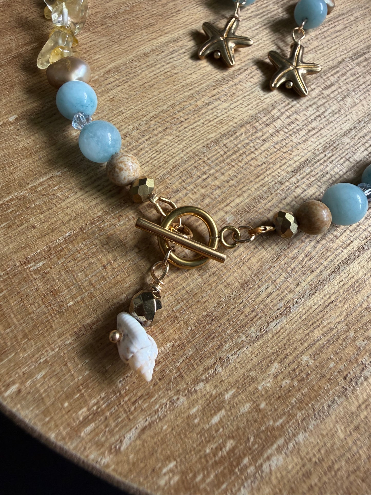 AQUAMARINE & CITRINE NECKLACE