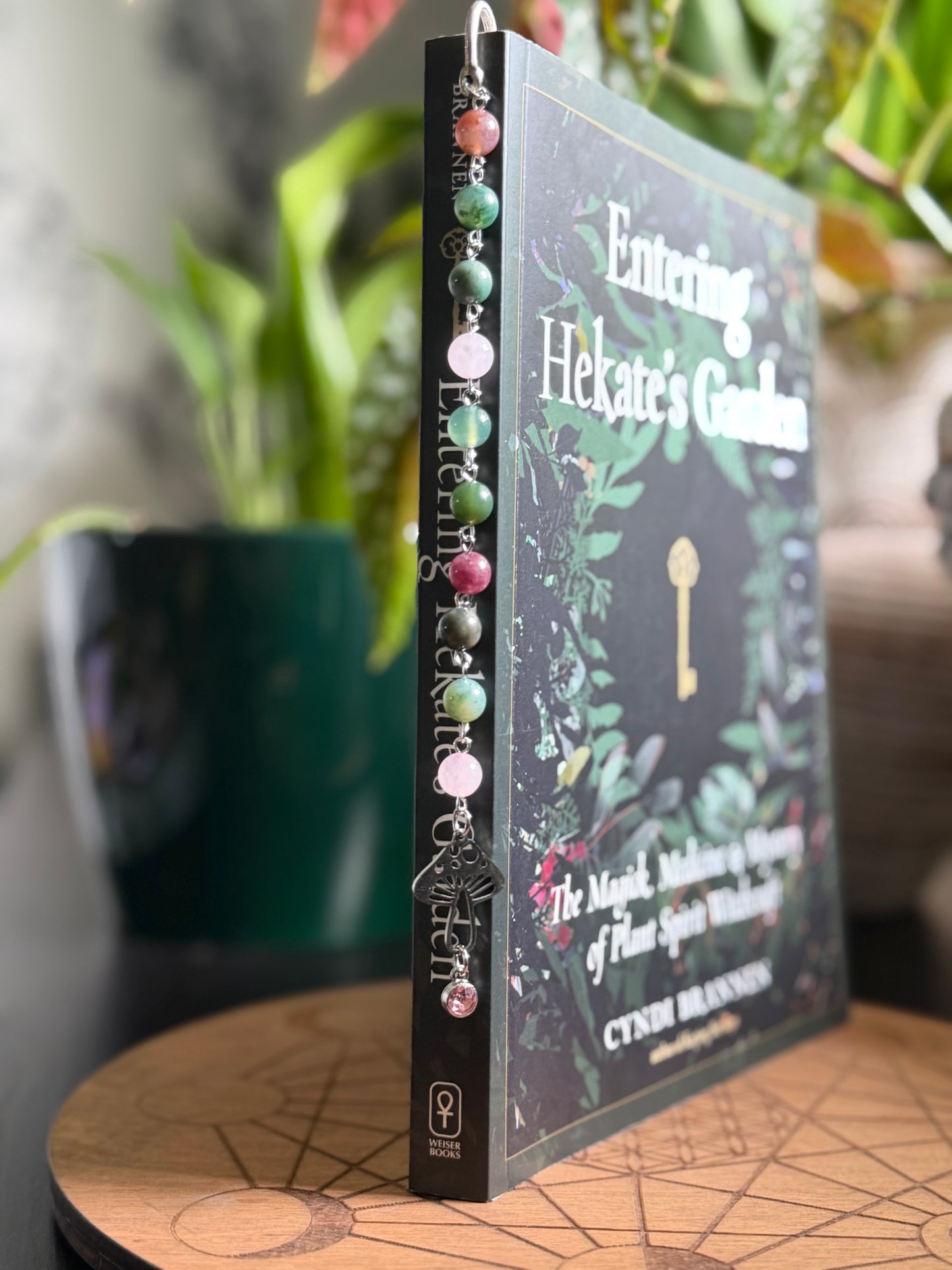 FANCY JASPER & ROSE QUARTZ MUSHROOM BOOKMARK