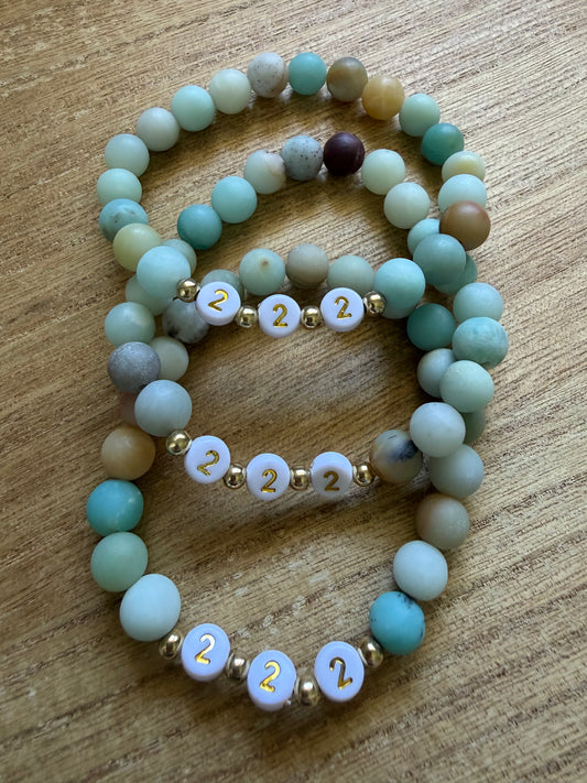 222 ANGEL NUMBER AMAZONITE BRACELET