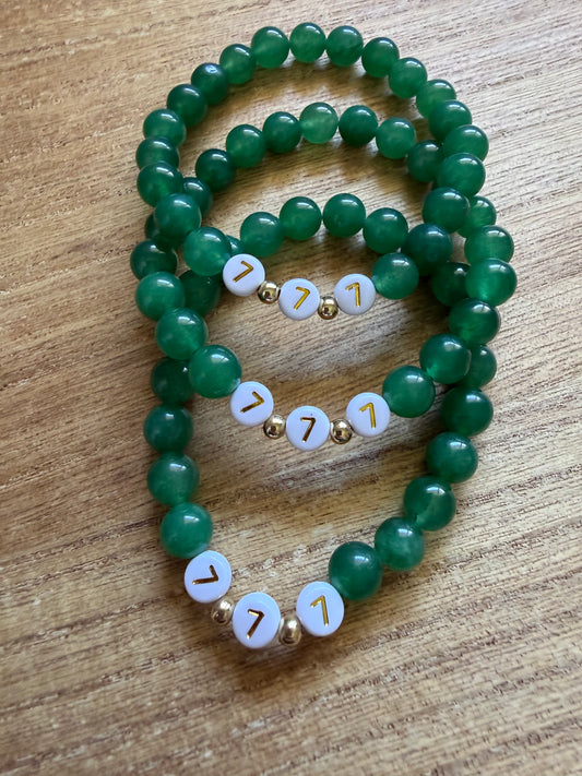 777 ANGEL NUMBER GREEN AVENTURINE BRACELET