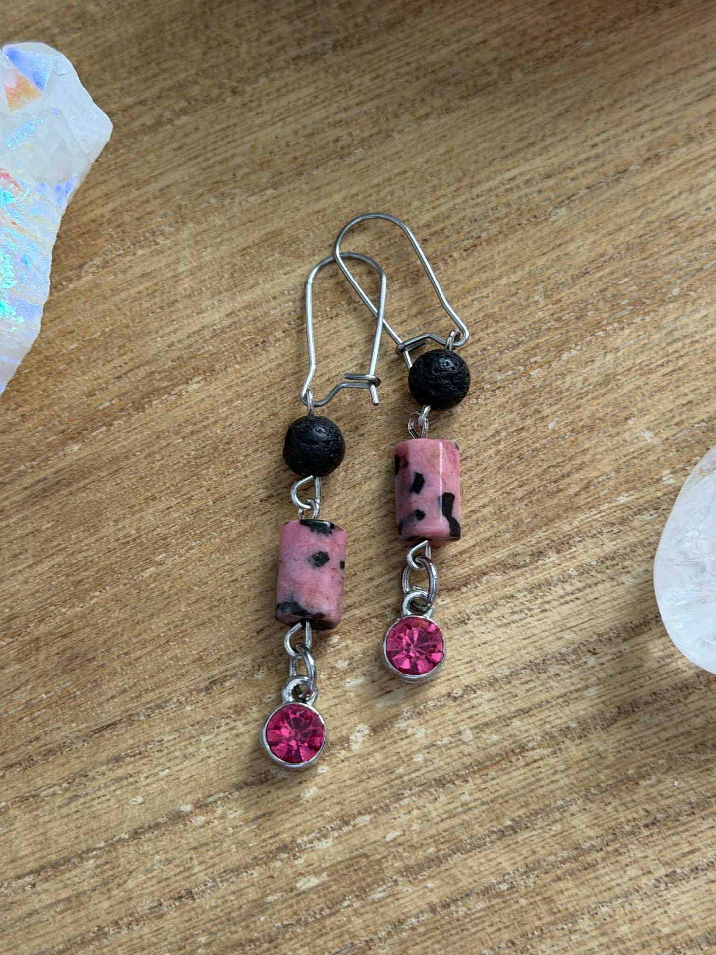 RHODONITE DIFFUSER EARRINGS