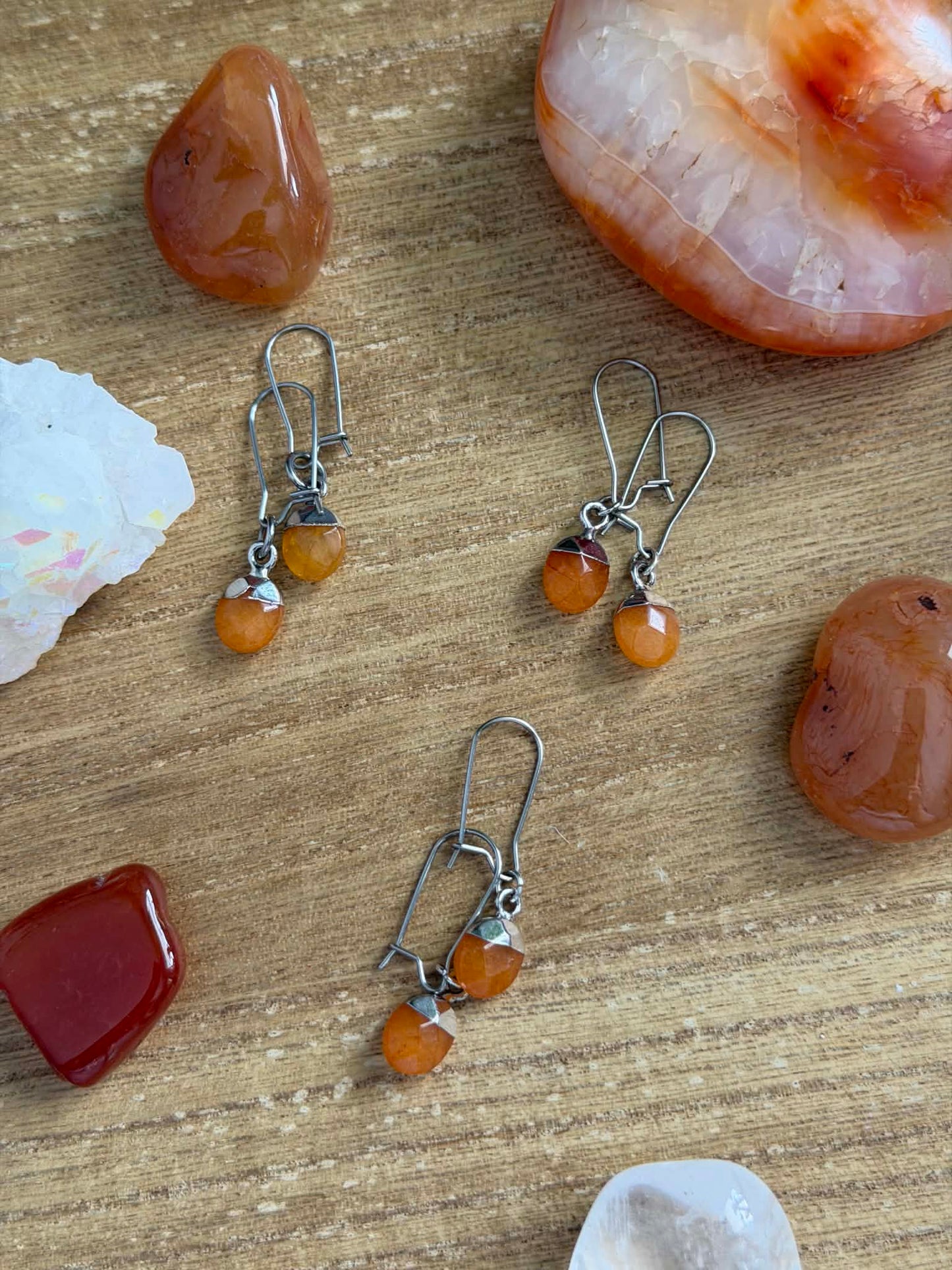 ORANGE AVENTURINE EARRINGS
