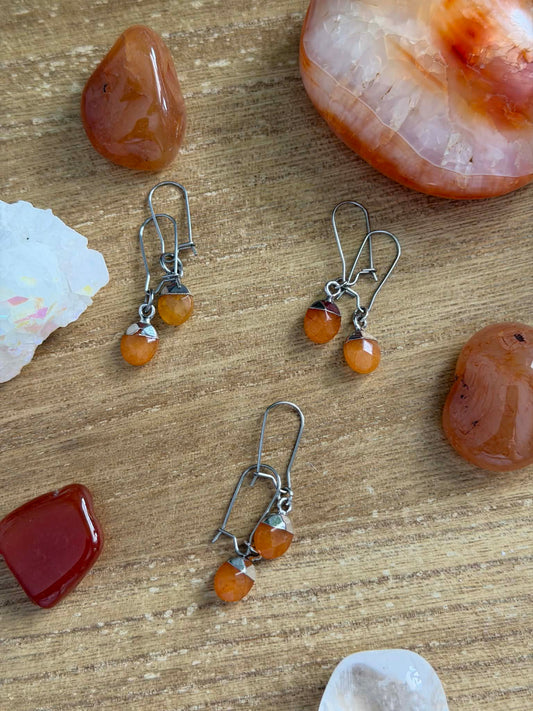 ORANGE AVENTURINE EARRINGS