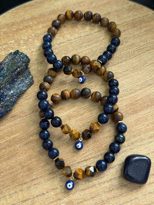 SODALITE & TIGERS EYE MALOCCHIO BRACELET