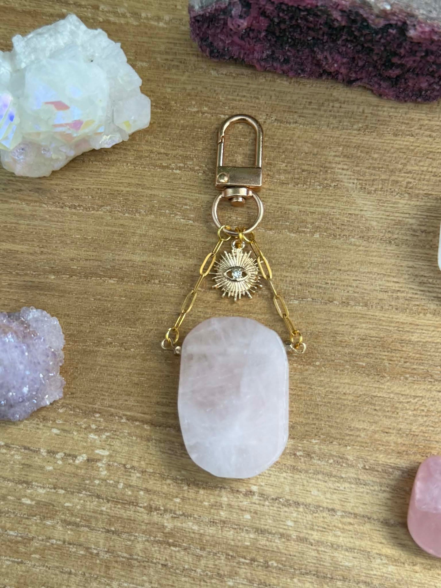ROSE QUARTZ KEYCHAIN